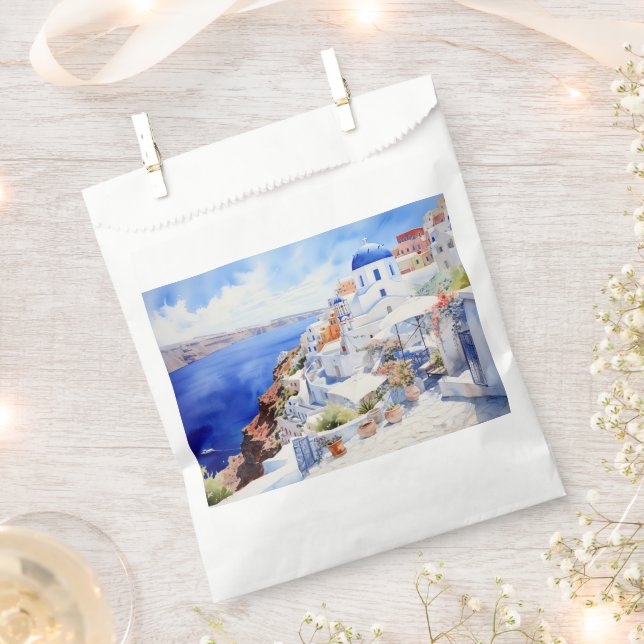 Santorini Oia Favour Bag (Clipped)