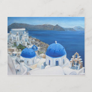 Santorini Oia oil painting Postcard