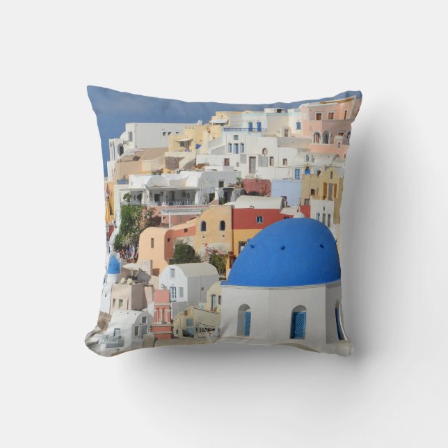 Santorini, Oia Photo Pillow (Front)