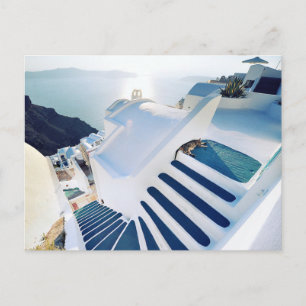 Santorini Oia Steps, Greece Postcard