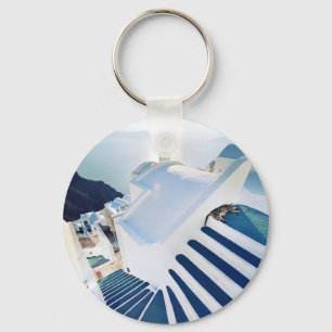 Santorini Oia Steps, Keychain