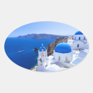 Santorini Oval Sticker