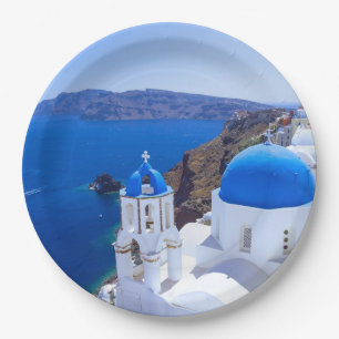 Santorini Paper Plate