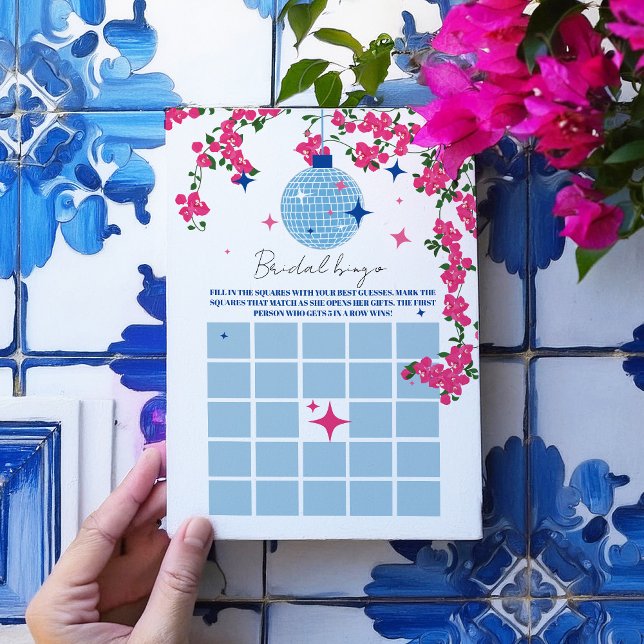 Santorini Pink brique douche bingo Carte de jeu (Créateur téléchargé)