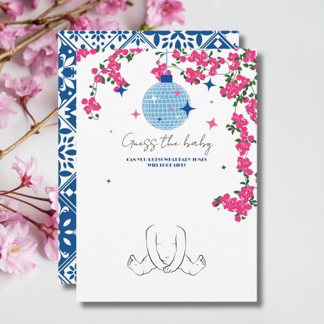 Santorini Pink Guess baby shower Carte de jeu (Créateur téléchargé)