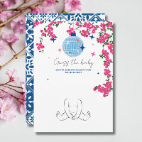 Santorini Pink Guess the baby shower Game card