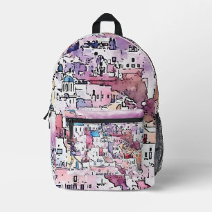 "Santorini". Printed Backpack