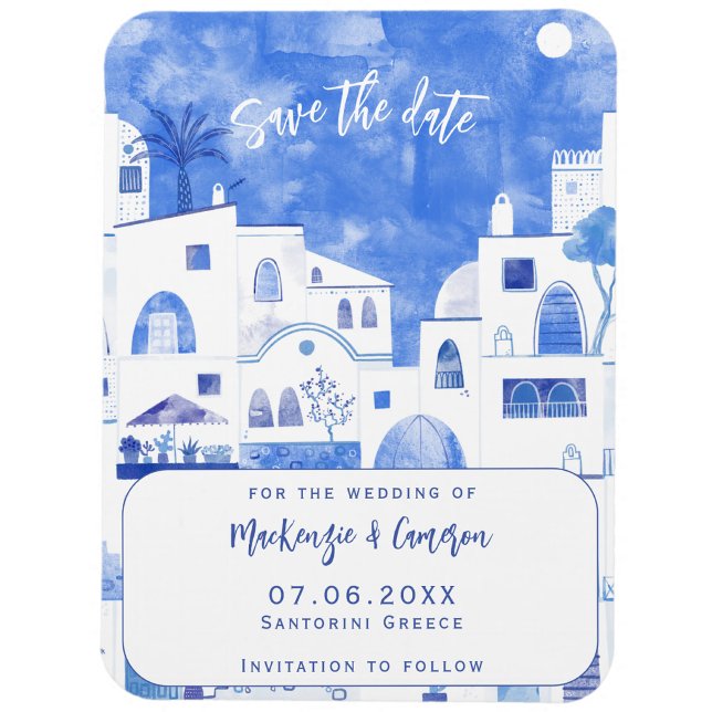 Santorini Save The Date Wedding Magnet (Creator Uploaded)