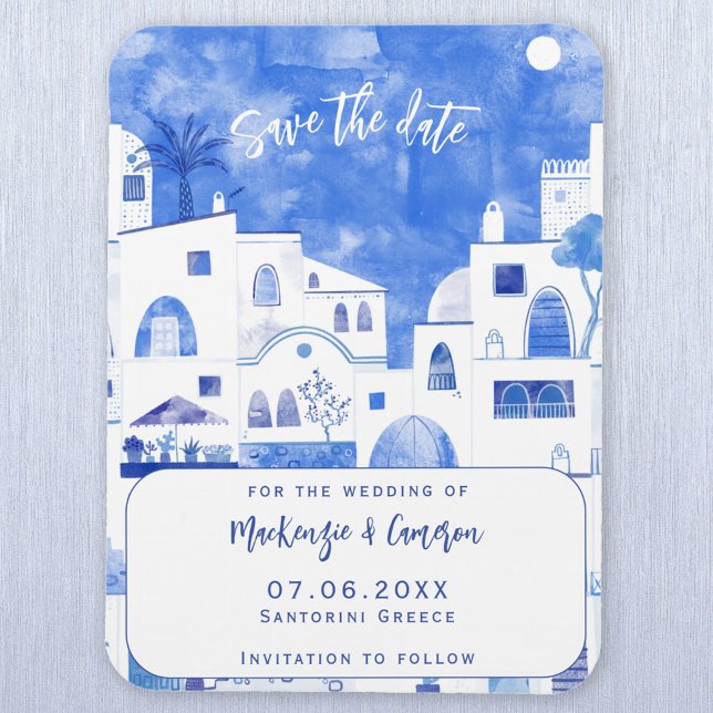 Santorini Save The Date Wedding Magnet (Creator Uploaded)