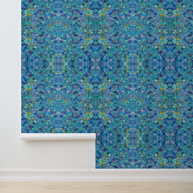 Santorini Sea Glass Abstract  Wallpaper (Application)