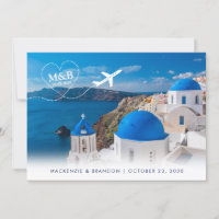 Santorini Skyline Destination Wedding Travel Theme