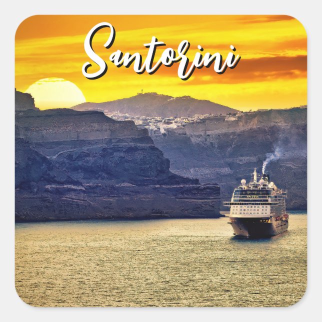 Santorini Square Sticker (Front)
