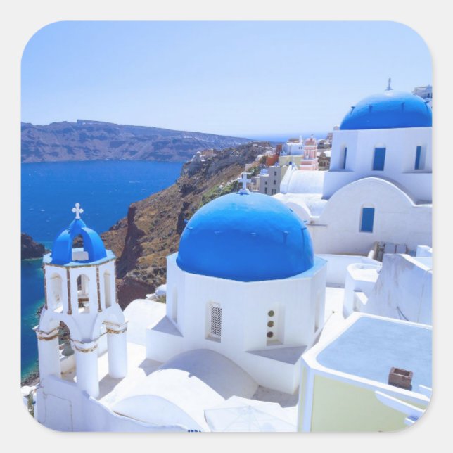 Santorini Square Sticker (Front)
