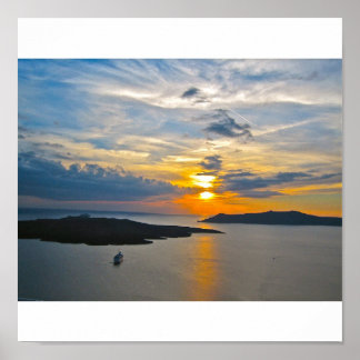 Santorini Sunset 2 Canvas Poster