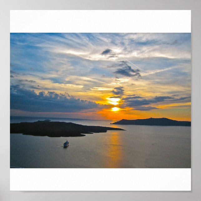 Santorini Sunset 2 Canvas Poster (Front)