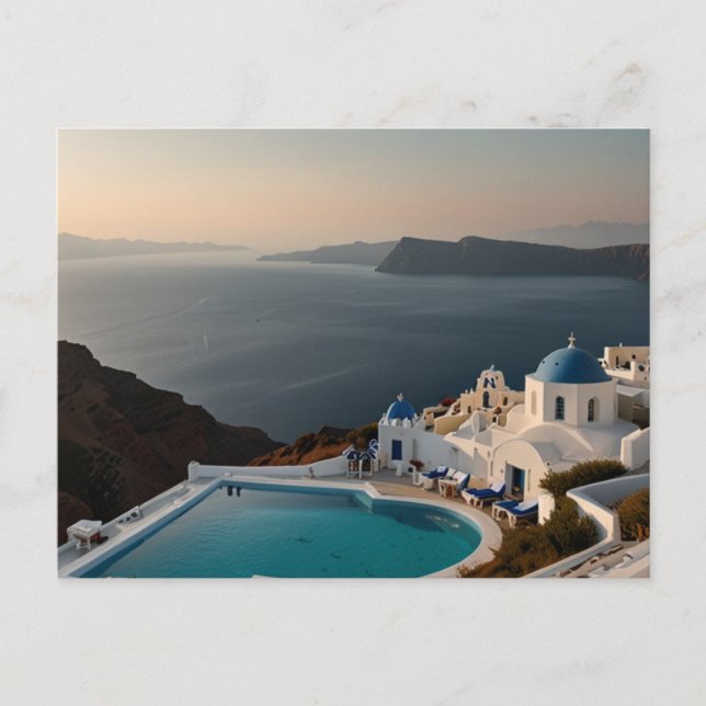 Santorini Sunset Bliss Postcard (Front)