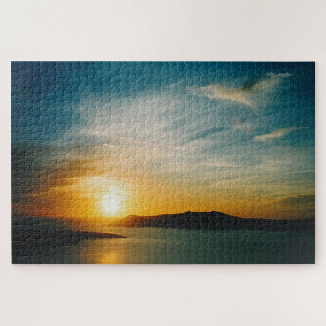 Santorini sunset, Greece 1014-pc Jigsaw Puzzle (Horizontal)