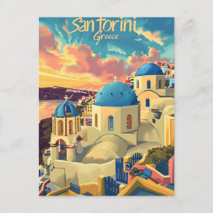 Santorini sunset postcard