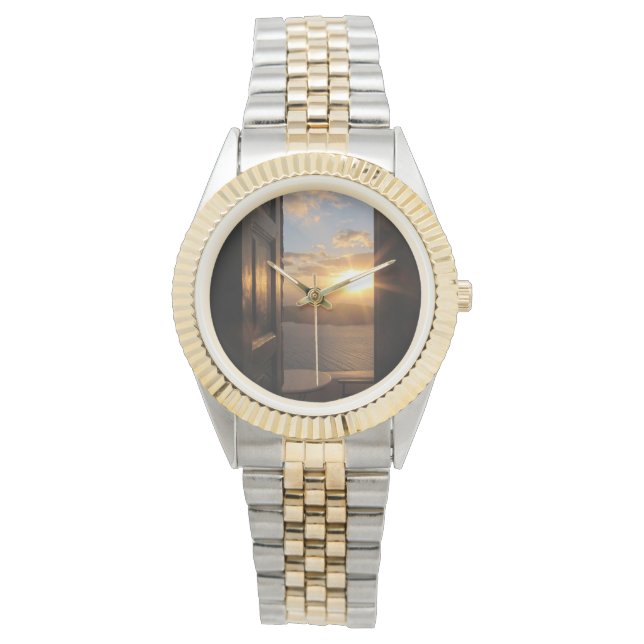 Santorini sunset through door watch (Front)