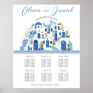 Santorini Table 6 Seating Plan Wedding Greek Poster