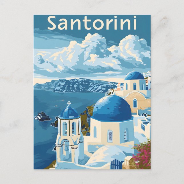 Santorini Travel Postcard (Front)