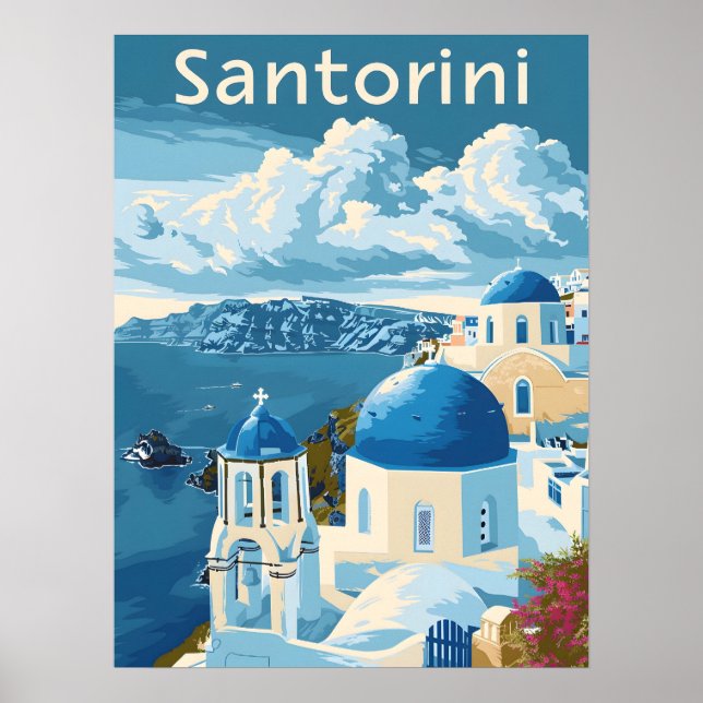 Santorini Travel Poster (Front)
