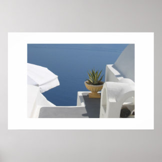 Santorini villa view poster