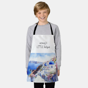 Santorini Watercolor mommy's little helper Apron