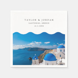 Santorini Wedding Custom Greece Cocktail Napkin