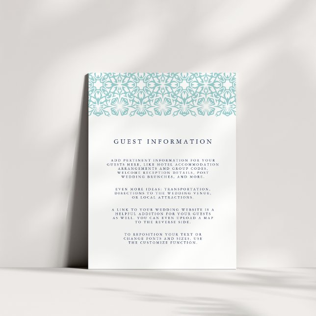 Santorini Wedding Details Enclosure Card | Aqua (Creator Uploaded)