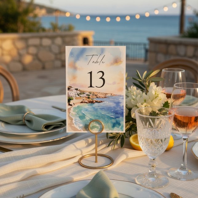 Santorini Wedding Table Numbers | Mediterranean  (Creator Uploaded)