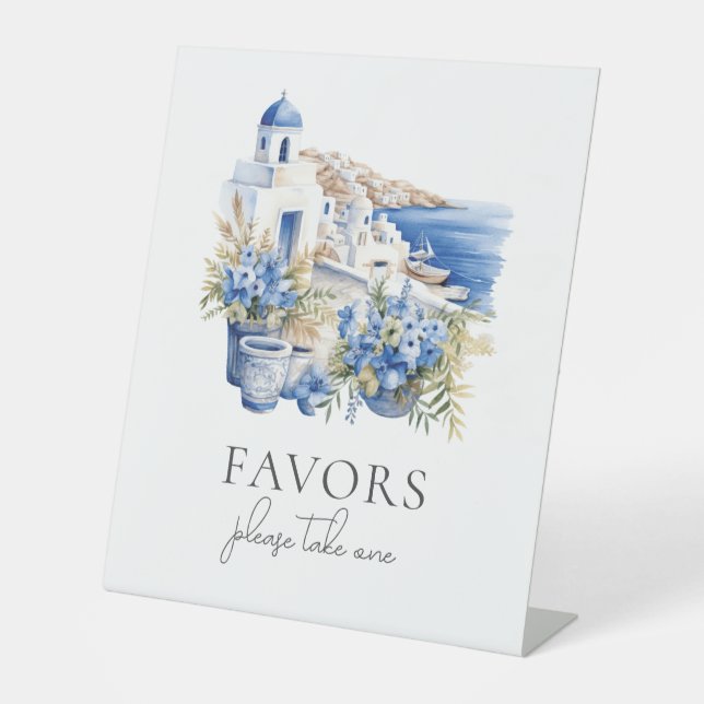 Santorini Wedding Table Sign (Front)