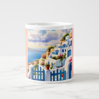 Santorini, Where the Sea meets the Sky Large Coffee Mug