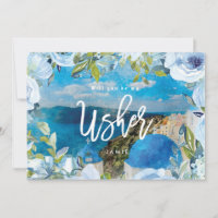 santorini will you be my usher proposal card