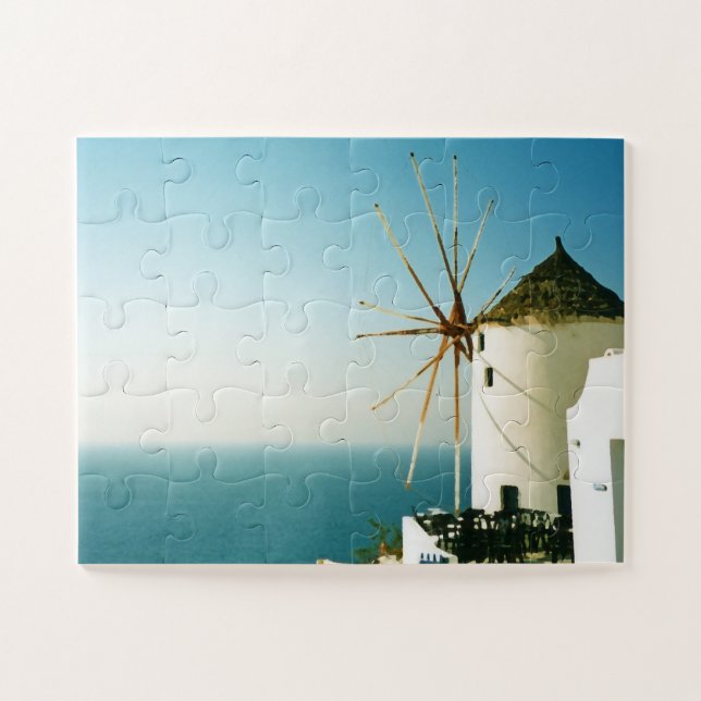 Santorini windmill, Greece Jigsaw Puzzle (Horizontal)