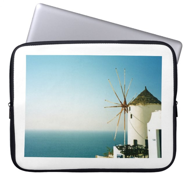 Santorini windmill, Greece Laptop Sleeve (Front)