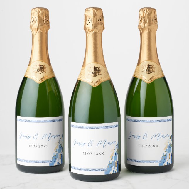 Santorini Wine Labels Drinks Greece Wedding Greek (Bottles)
