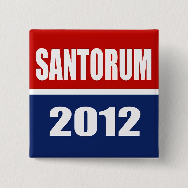 SANTORUM 2012 2 INCH SQUARE BUTTON (Front)