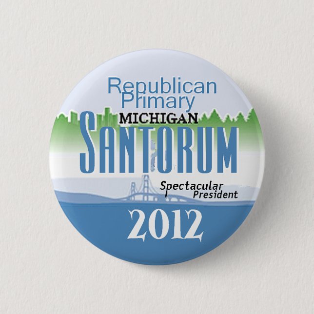 Santorum MICHIGAN Button (Front)