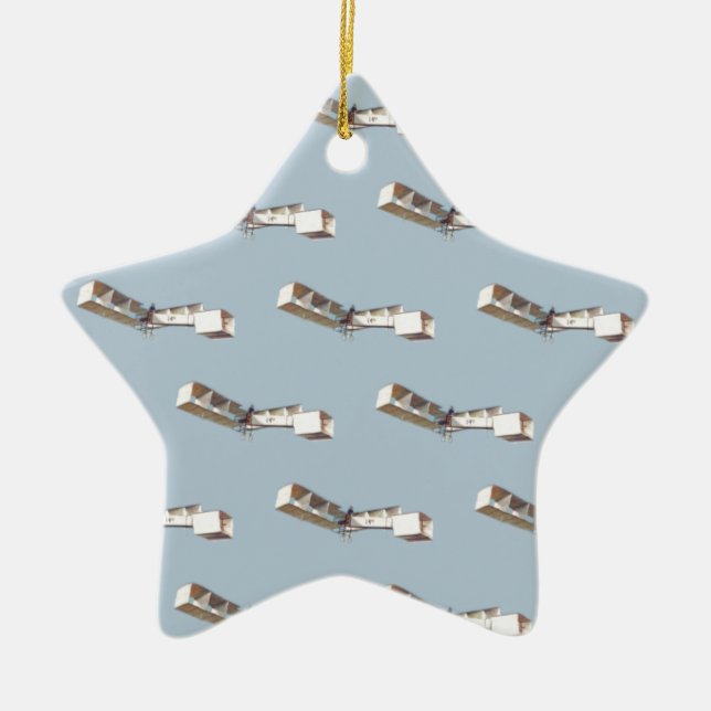 Santos-Dumont 14-Bis Airplane Ceramic Ornament (Front)