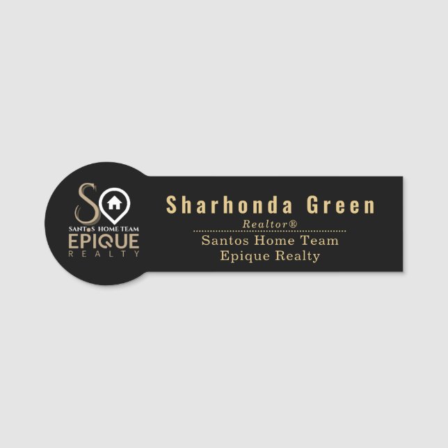 Santos Home Team - Epique Realty Name Tag (Front)