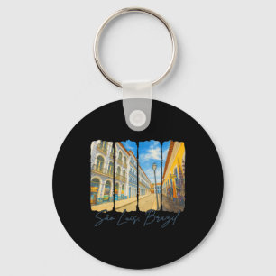 Sao Luis Brazil Traveling Trip Brushstroke Sao Lui Keychain