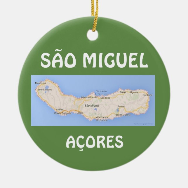 Sao Miguel Acores Carte Ornement de Noël (Devant)