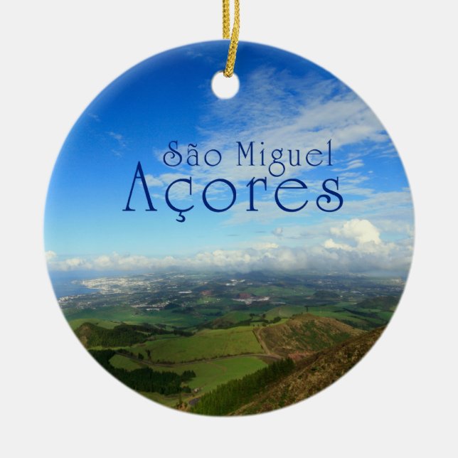 Sao Miguel island Azores Ceramic Ornament (Front)