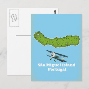 São Miguel Island Portugal map Postcard