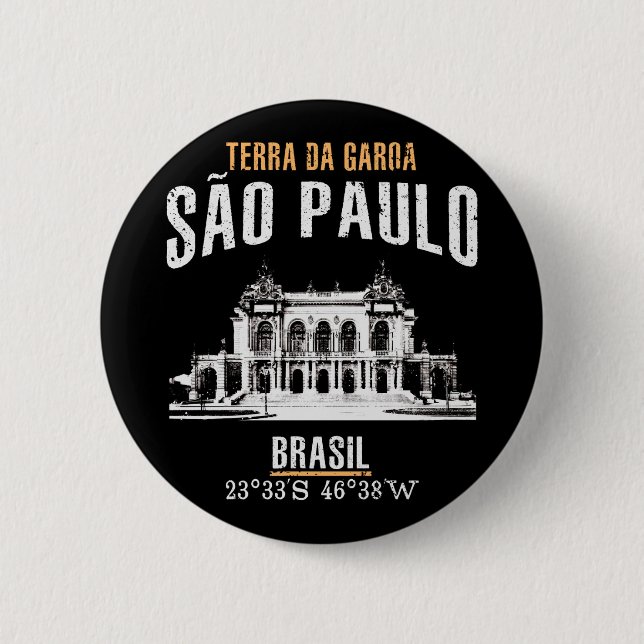 São Paulo 2 Inch Round Button (Front)