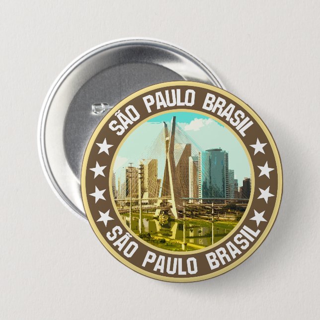 São Paulo                                          3 Inch Round Button (Front & Back)