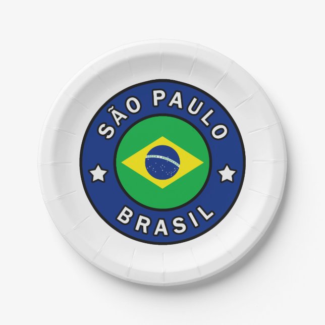 São Paulo Brasil Paper Plate (Front)
