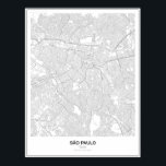São Paulo, Brazil, Minimalist Map Poster (Style 2)<br><div class="desc">Minimalist map of São Paulo,  Brazil.</div>