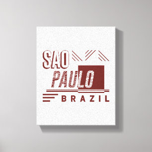 Sao Paulo Brazil Modern Urban Typography Design Canvas Print
